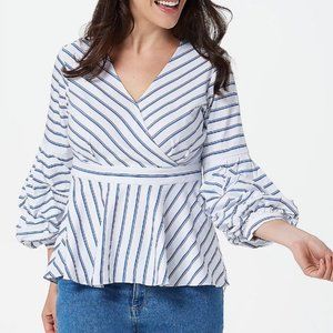 Du Jour Striped Woven Blouse 10689